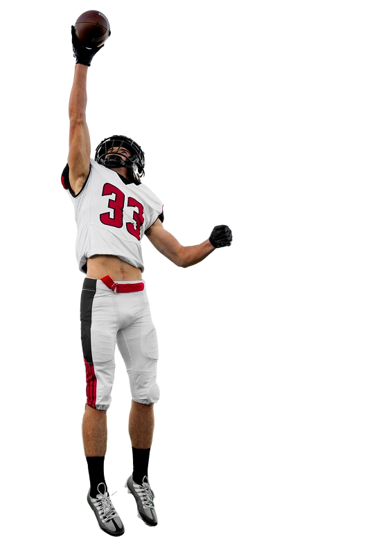 American football player in uniform standing on the field